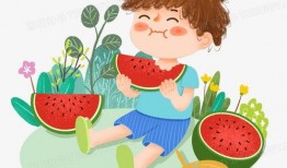 卡通人跑步吃瓜,意外邂逅美味瓜果的欢乐瞬间