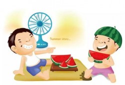 卡通人跑步吃瓜,意外邂逅美味瓜果的欢乐瞬间